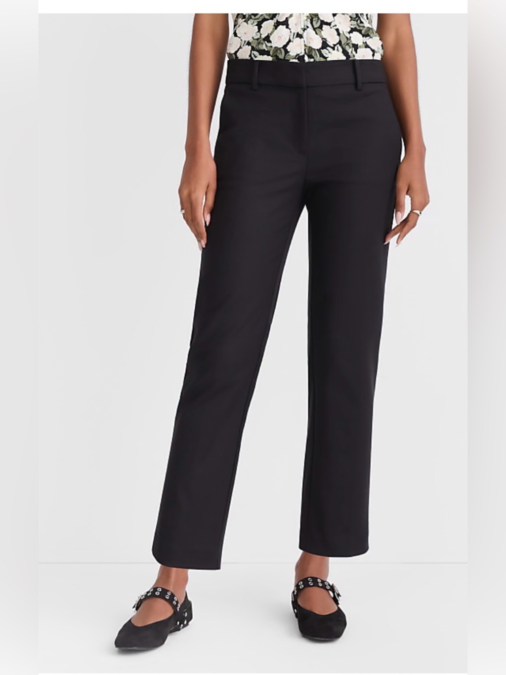 Women's Black Tailored Dress Pants LOFT Riviera Slim Pants in Doubleweave